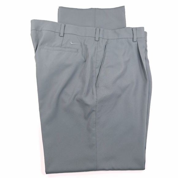 Nike Other - NIKE Men's Big & Tall Dri-FIT Pants Gray Pleated Rubber Grip - Size 44 Unhemmed